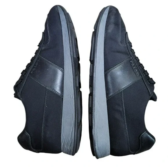 Prada Sneakers Match Race Shoes Men's US 8 UK 7 Black Leather 4E3341 - Picture 3 of 9